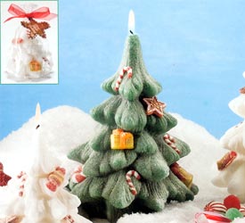 Flocked Green Candy Christmas Tree - Noble Fir Scented