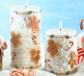 Gingerbread Frosted Candles