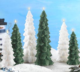 Beaded Christmas Tree Candles - Green Tree