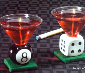 8 Ball & Dice Martini Gel Candles - Dice