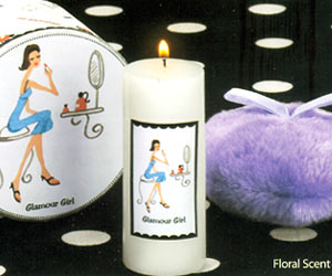 Glamour Girl Candle & Puff Gift Set - 2-Pc Set