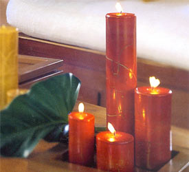 Classic Mahogany Marble Candles - Round Pillar
