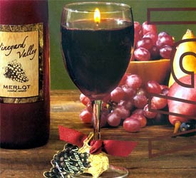 Wine Glass Gel Candle - Merlot Scented