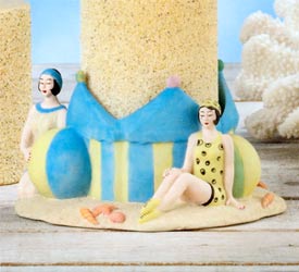 Bathing Beauties Resin Pillar Candle Holder