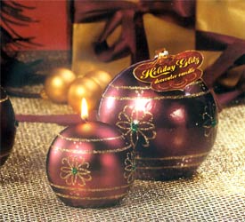 Electroplated Round Ornament Candles - Large