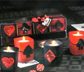 Frosted 4-Pc Casino Candle Set - 4-Pc Set