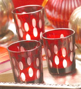 Glass Votive Holder w/ Oval Windows - Sold Individually