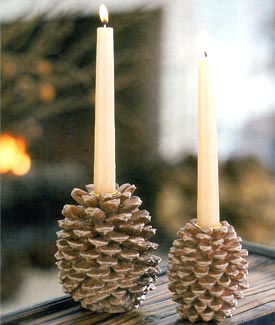 Pine Cone Taper Holders - Large