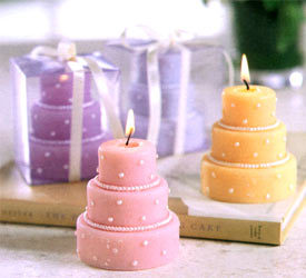 Pastel Wedding Cake Candles - Lavender