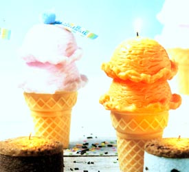 Ice Cream Cone Candles - Light Pink