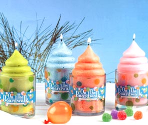 Shaved Ice Cream Candle in Glass Candles - Blue