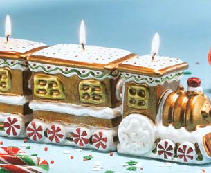 Gingerbread 3-Pc Train Candle - 3-Pc Set