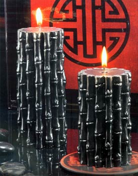 Black Bamboo Pillars Candles bamboo candles