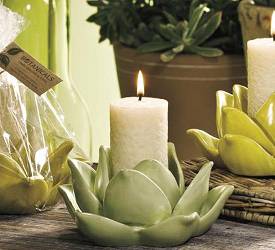 Agave Ceramic Candle Set - Yellow