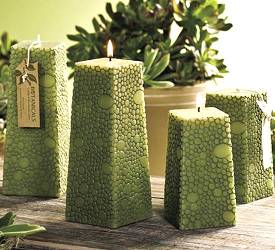 Textured Square Tapered Pillar Candles