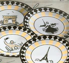 Paris Nights Plate Pillar Candle Holder - French Man