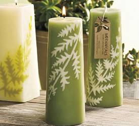 Inlaid Round Taper Pillar Candles