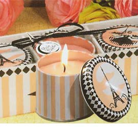 An American In Paris. Well  even if you can't get to Paris this week  you can take a little Paris with you wherever your travels take you with these adorable and practical travel candles. Instantly transforms any hotel room  guest bedroom or travel lodge into your own soothing oasis. Bon Voyage! French Parfum Scented.