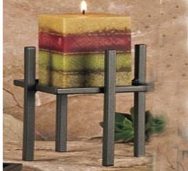 Bronze Square Pillar Candle Holder