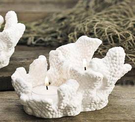 Coral Double Tea Light Candle Holder