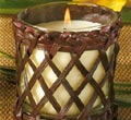 Rattan Large Glass Candle